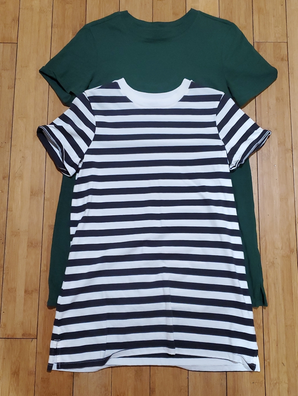 Old Navy Womens XS Petite Navy/White &   Forest Green Tee Dresses